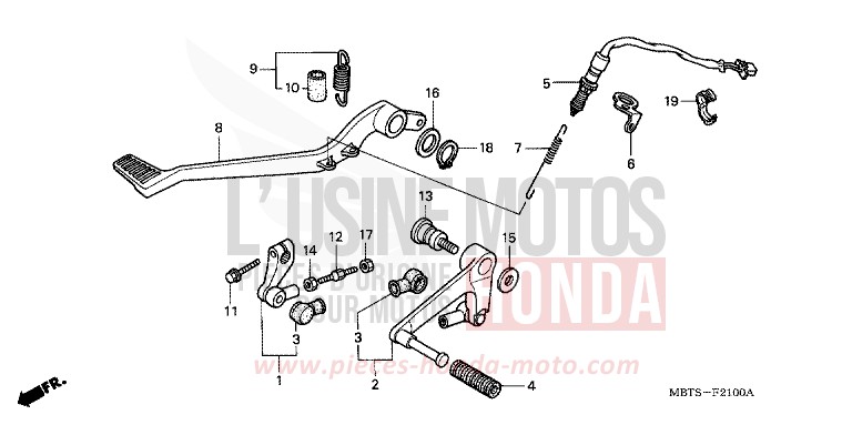 PEDAL von Varadero ABS MUTE BLACK METALLIC (NH359) von 2005